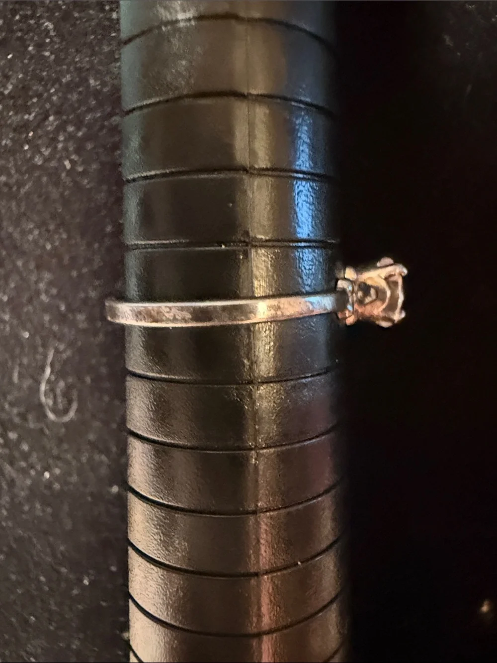 Silver-Tone Round-Cut Solitaire Ring in Clear Crystal Size 9